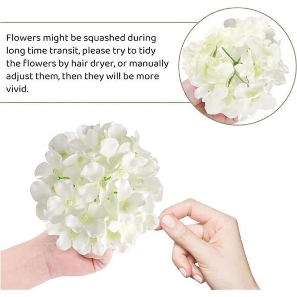 64 PCS Artificial Hydrangea Flowers, Silk Artificial Flowers Heads with Stems - Picture 4 of 7